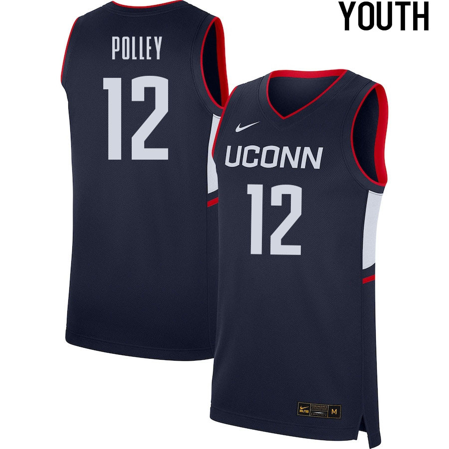 2021 Youth #12 Tyler Polley Uconn Huskies College Basketball Jerseys Sale-Navy